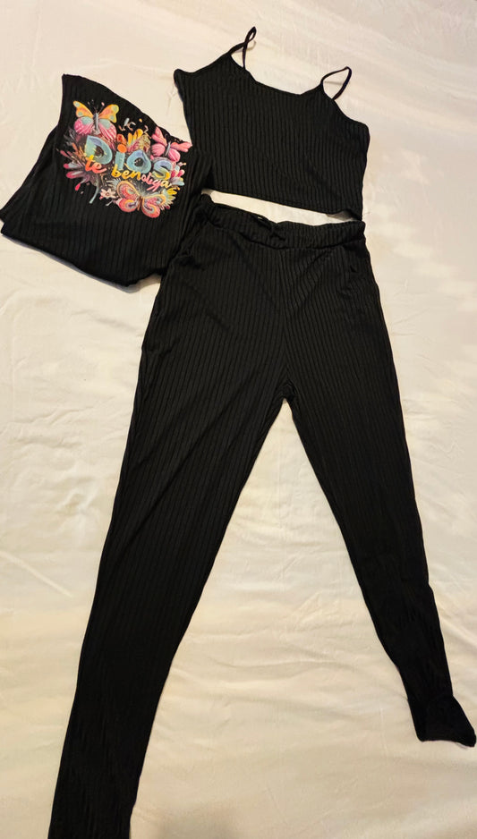 Conjunto de pantalon y blusa 3 piezas